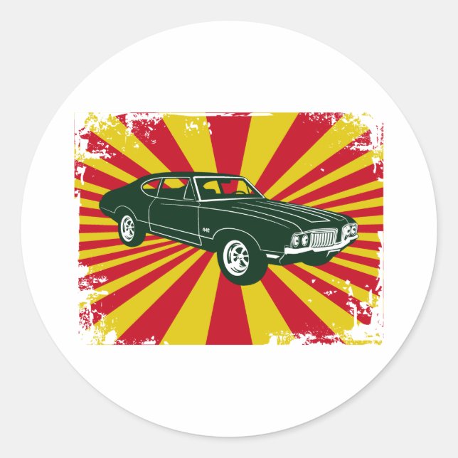 Sticker Rond Oldsmobile 442 1970 (Devant)