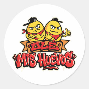 Sticker Rond Ole mis huevos 2