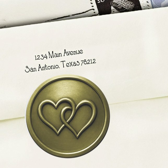 Sticker Rond Olive Green Two Hearts Intertwined Wedding (Créateur téléchargé)