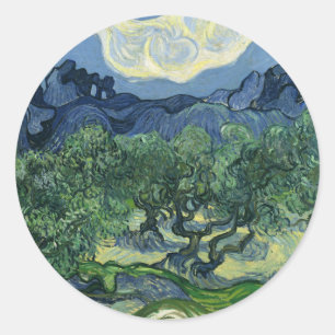 Sticker Rond Olive Trees par Van Gogh