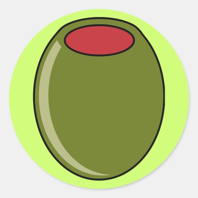 Sticker Rond Olive vert (Devant)