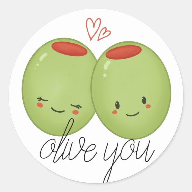 Sticker Rond Olive You (Devant)