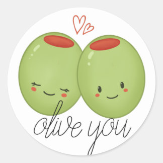 Sticker Rond Olive You
