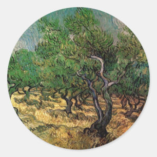 Sticker Rond Oliveraie par Vincent van Gogh