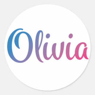 Sticker Rond Olivia Stylish Cursive
