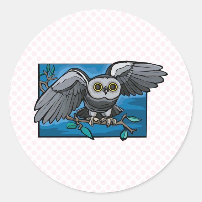 Sticker Rond Olivina Owl (Devant)