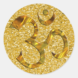 Sticker Rond OM / AUM - OR plaquette or