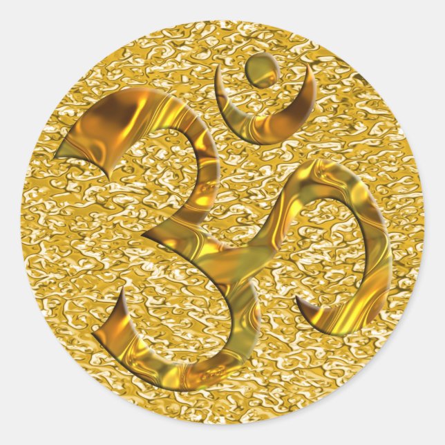 Sticker Rond OM / AUM - OR | plaquette or (Devant)