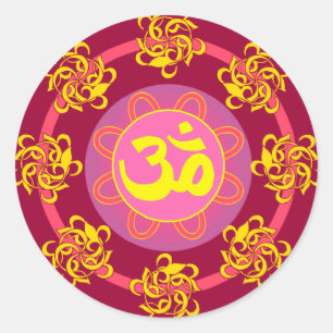Sticker Rond Om avec des perles et des couleurs !