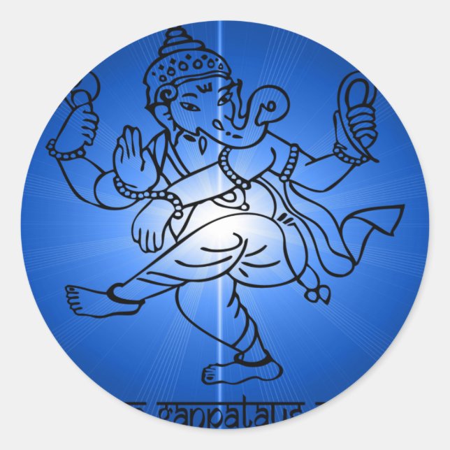 Sticker Rond Om-Gan-Ganpataye-Namah (Devant)