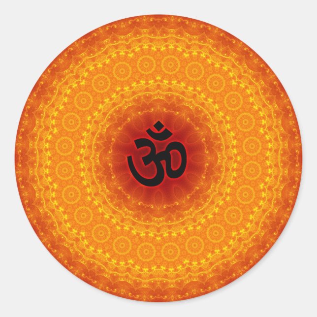 Sticker Rond Om Mandala Design (Devant)