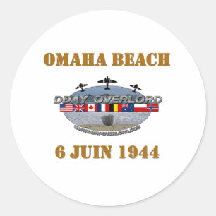 Sticker Rond Omaha Beach 1944