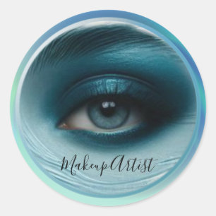 Sticker Rond Ombre à paupières bleue Bold Aesthetic