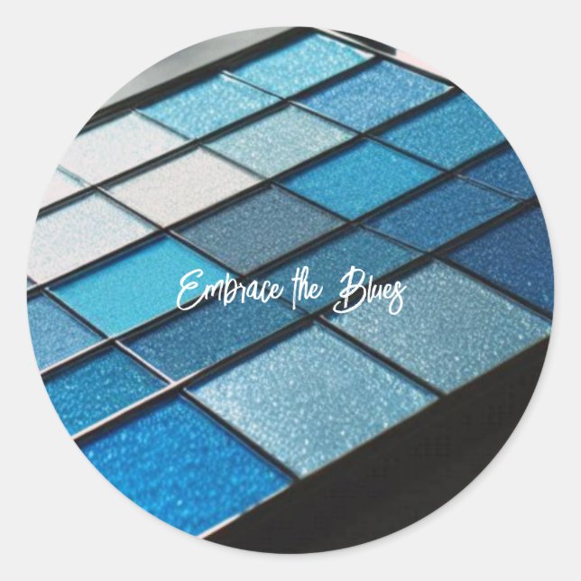 Sticker Rond Ombre à paupières Blue Glam Drama  (Devant)