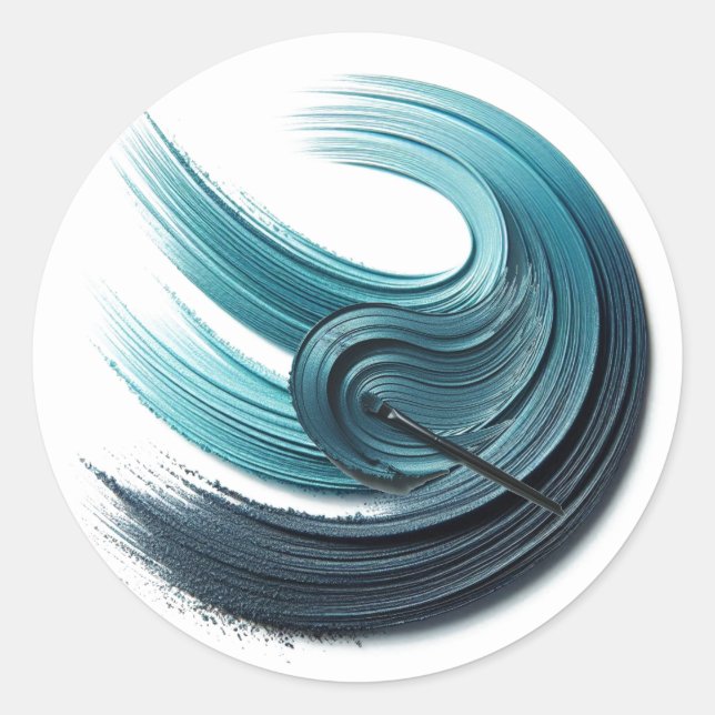 Sticker Rond Ombre à paupières océanique Blue Glam  (Devant)