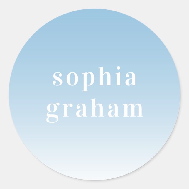 Sticker Rond Ombre bleu et blanc (Devant)