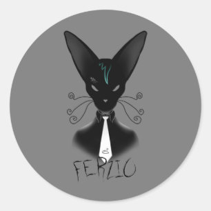 Sticker Rond Ombre : Le Hitcat urbain