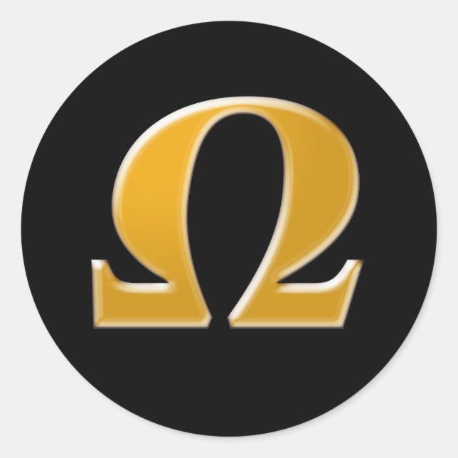 Sticker Rond Oméga grecque d'or - Symbole de la résistance (Devant)