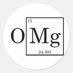 Sticker Rond OMG Magnésium Science Chimie