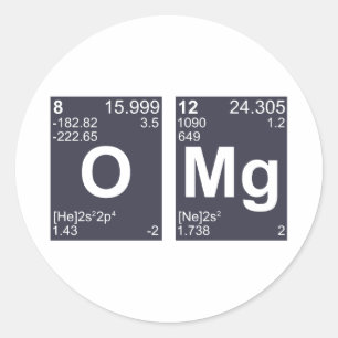 Sticker Rond OMG Oh Mon Dieu Éléments de tableau périodique