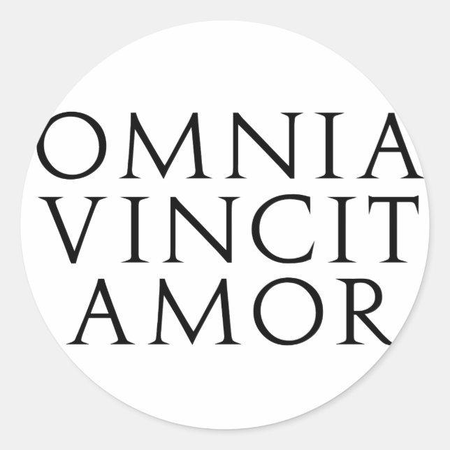 Sticker Rond Omnia Vincit Amor (Devant)
