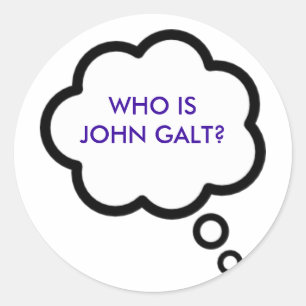 Sticker Rond OMS JOHN EST-IL GALT ? Nuage de pensée