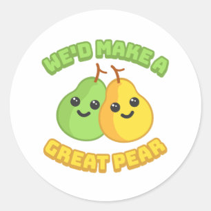 Sticker Rond On ferait une grande poire ! Carton à poires migno