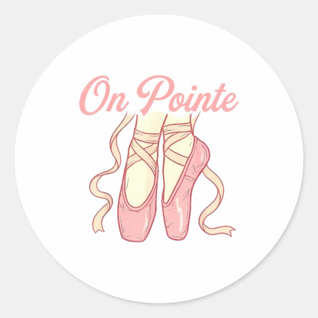 Sticker Rond On Inte Ballet Funny Ballerina Pun Dance  (Devant)