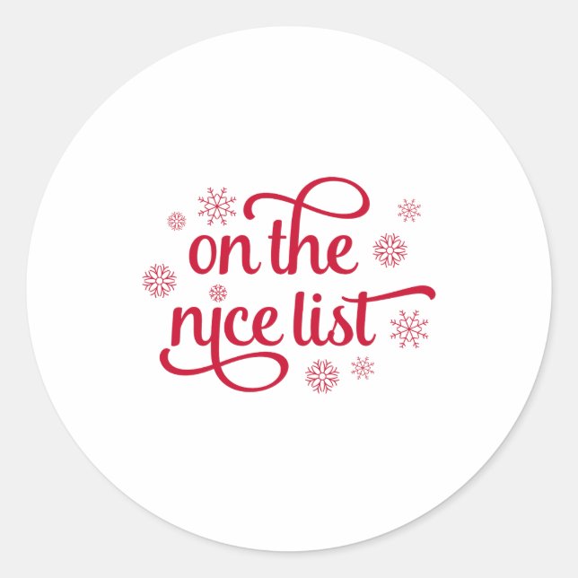 Sticker Rond On The Nice List Christmas Toddler Toddler  (Devant)