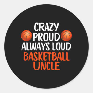 Sticker Rond Oncle de baseball fou fier bruyant drôle de baseba