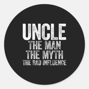 Sticker Rond Oncle L'Homme Le Mythe La Mauvaise Influence Chemi