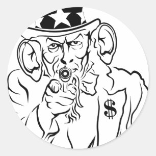 Sticker Rond Oncle Sam