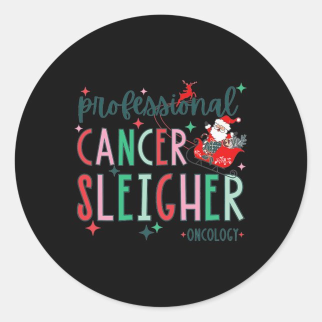 Sticker Rond Oncologie de la tondeuse du cancer professionnel I (Devant)