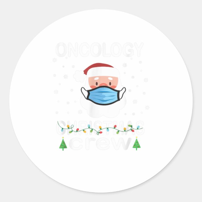 Sticker Rond Oncologie Infirmière Noël Cadeau Tee Oncol (Devant)