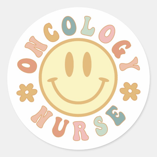 Sticker Rond Oncologie Infirmière, Oncologie Infirmière Cancer  (Devant)
