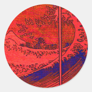 Sticker Rond onde rouge