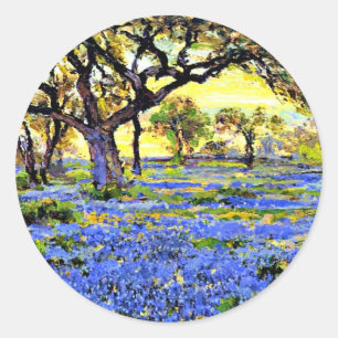 Sticker Rond Onderdonk - Vieux chêne vivant, célèbre peinture,
