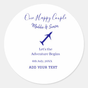 Sticker Rond One happy Couple, l'aventure commence co mariage