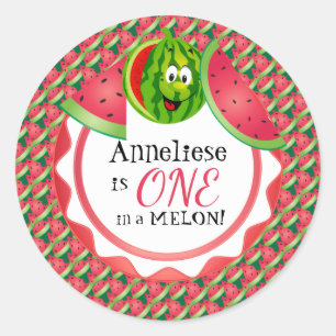 Sticker Rond One in A Melon - Anniversaire des enfants