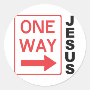 Sticker Rond One Way Rouge Noir