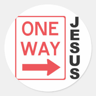 Sticker Rond One Way Rouge Noir