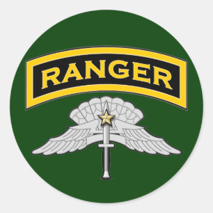Sticker Rond Onglet Ranger & Ailes HALO - Combat