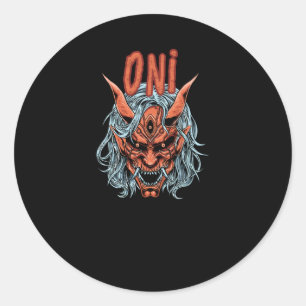 Sticker Rond Oni mask