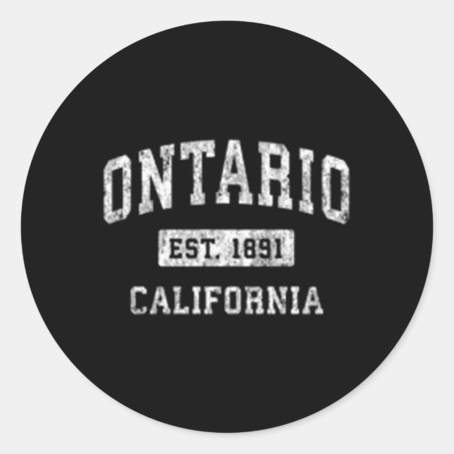Sticker Rond Ontario Californie Ca Sports Établis (Devant)