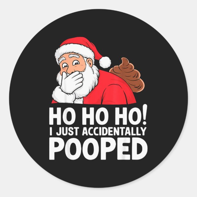 Sticker Rond Op Santa Claus Christmas Family Pajamas Xmas Holid (Devant)