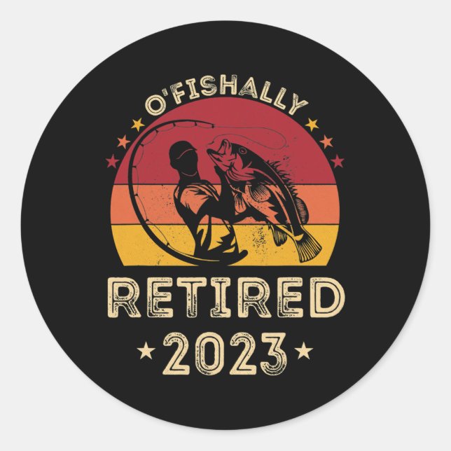 Sticker Rond O'Pêche à la retraite 2023 (Devant)