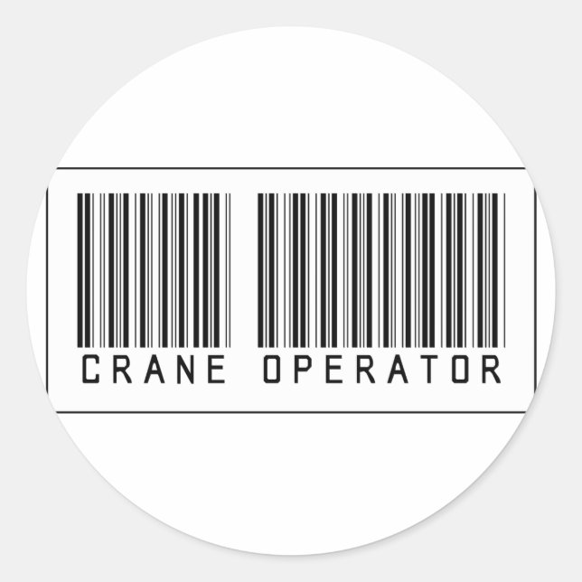 Sticker Rond Opérateur de grue à code barre (Devant)