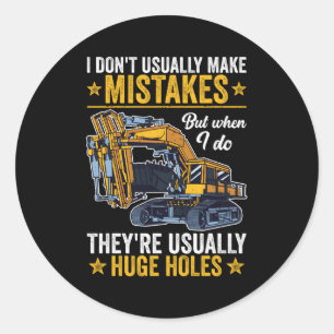 Sticker Rond Opérateur de machinerie lourde de l'excavatrice