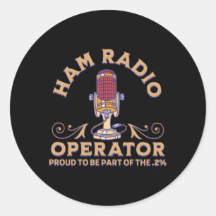 Sticker Rond Opérateur Radio Ham Pour Signalants Et Techniciens