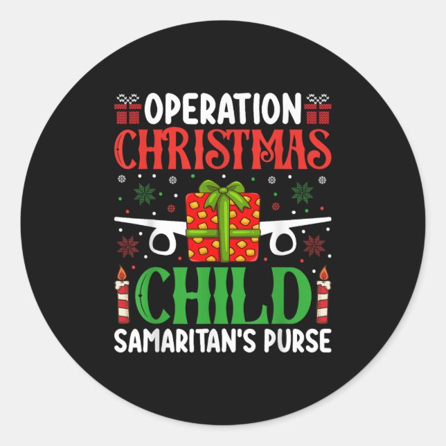 Sticker Rond Operation Christmas Child Samaritan's Purse Chirst (Devant)